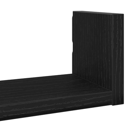 vidaXL Wall Shelves 3 pcs Black Oak Engineered Wood