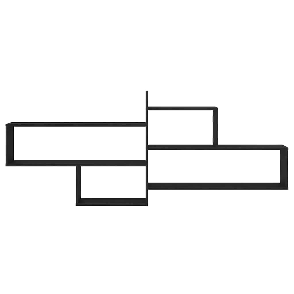 vidaXL Wall Shelf Black Oak 167.5x18x68 cm Engineered Wood