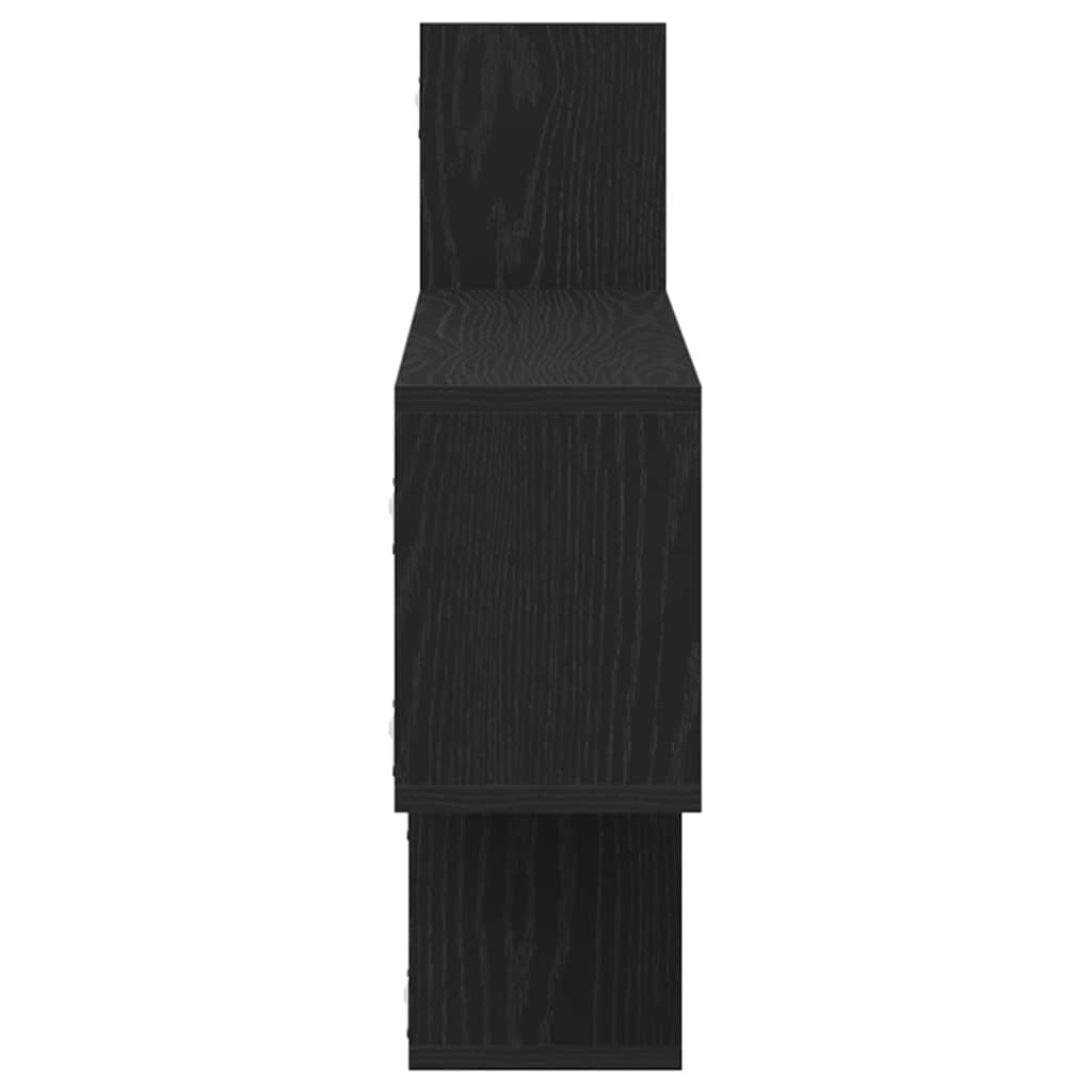 vidaXL Wall Shelf Black Oak 167.5x18x68 cm Engineered Wood
