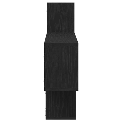 vidaXL Wall Shelf Black Oak 167.5x18x68 cm Engineered Wood