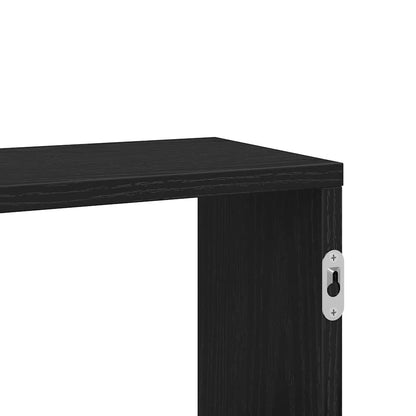 vidaXL Wall Shelf Black Oak 167.5x18x68 cm Engineered Wood