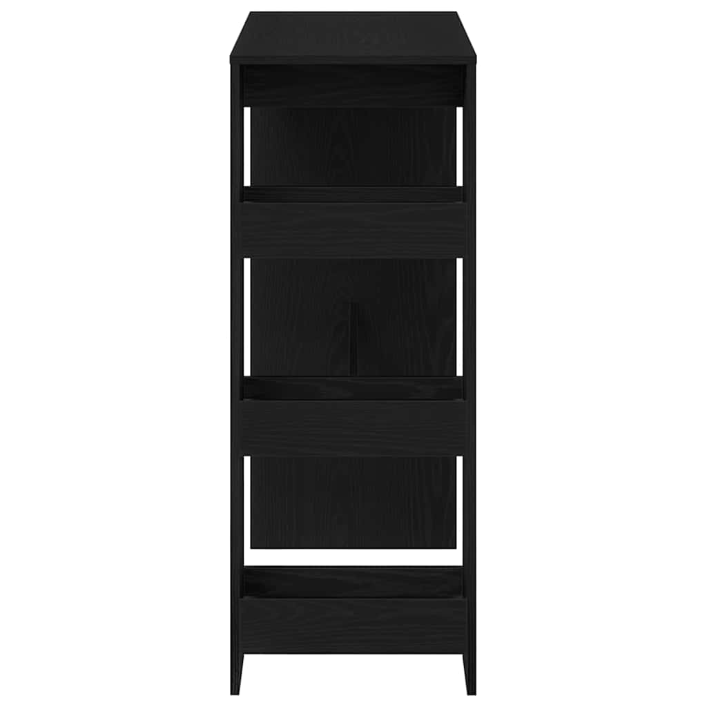 vidaXL Bar Table with Racks Black Oak 90x40x103.5 cm Engineered Wood