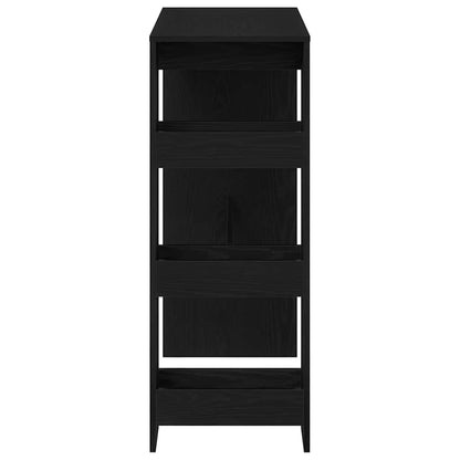 vidaXL Bar Table with Racks Black Oak 90x40x103.5 cm Engineered Wood