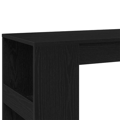 vidaXL Bar Table with Racks Black Oak 90x40x103.5 cm Engineered Wood