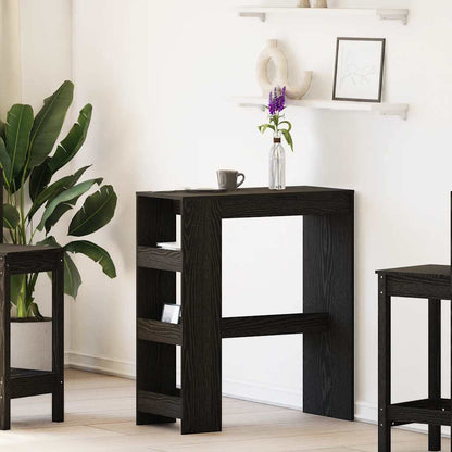 vidaXL Bar Table with Racks Black Oak 90x40x103.5 cm Engineered Wood