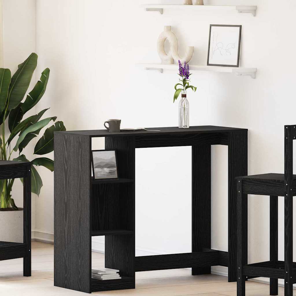 vidaXL Bar Table 124 x 46 x 103.5 cm Engineered Wood Black Oak