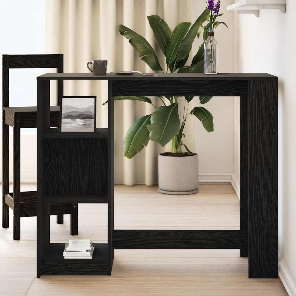 vidaXL Bar Table 124 x 46 x 103.5 cm Engineered Wood Black Oak