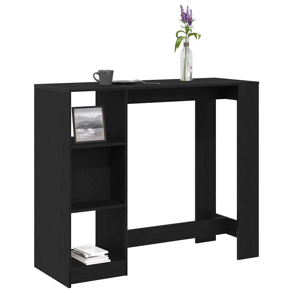 vidaXL Bar Table 124 x 46 x 103.5 cm Engineered Wood Black Oak