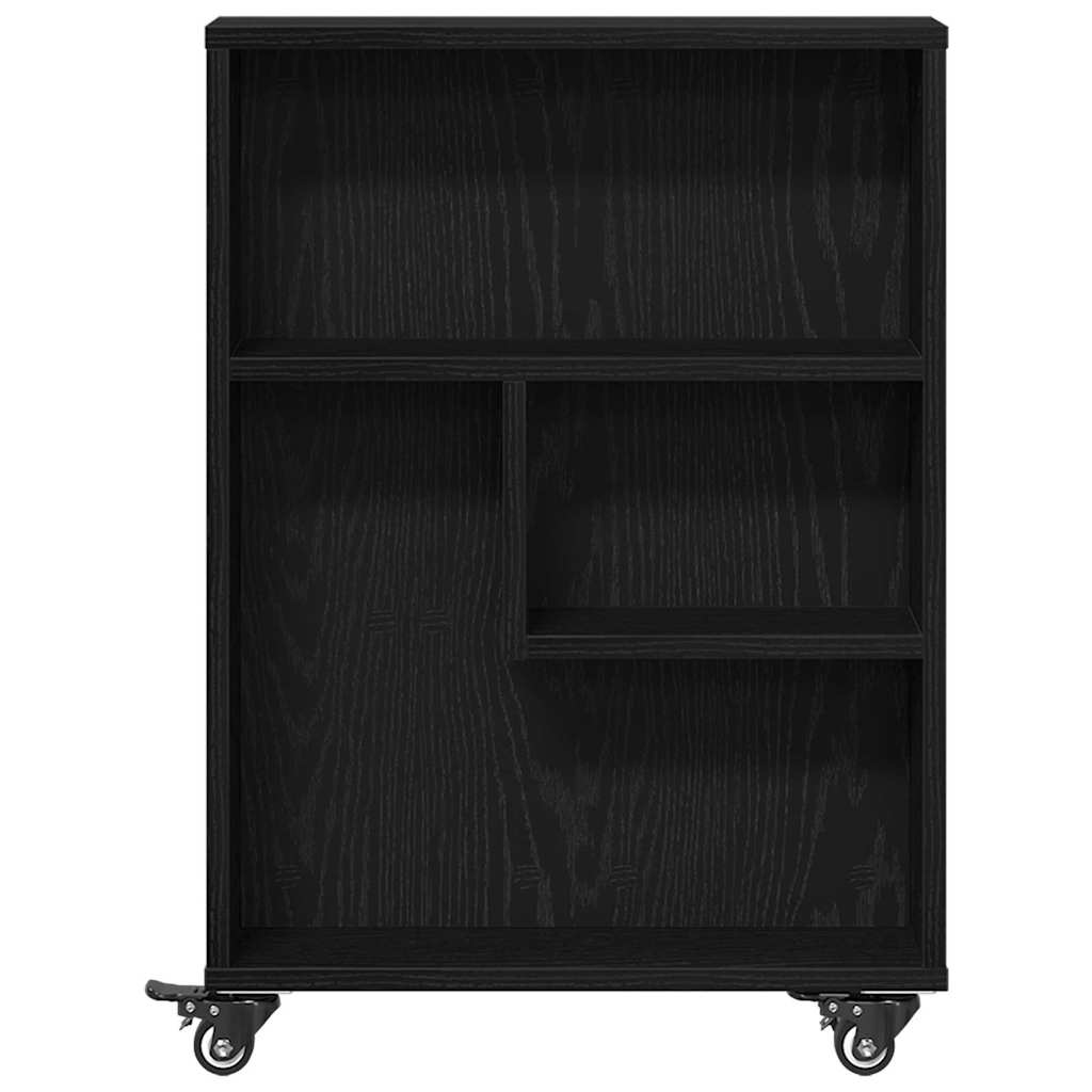 vidaXL Narrow Storage Trolley Black Oak 48 x 13 x 68 cm