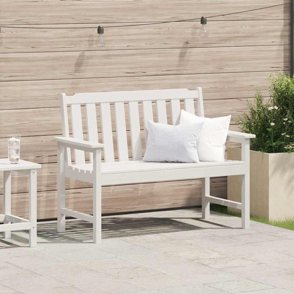 vidaXL Garden Bench White 120 x 59 x 88 cm HDPE