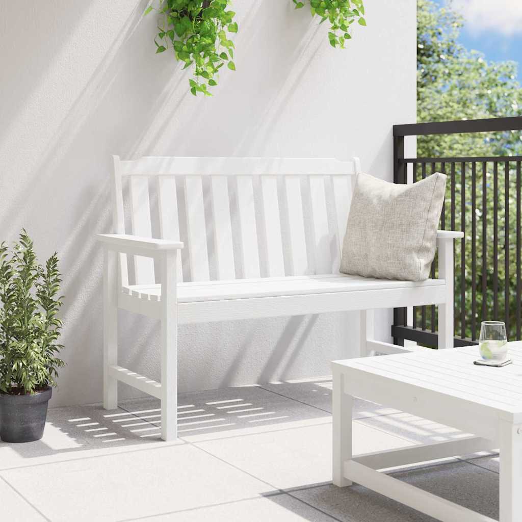 vidaXL Garden Bench White 120 x 59 x 88 cm HDPE