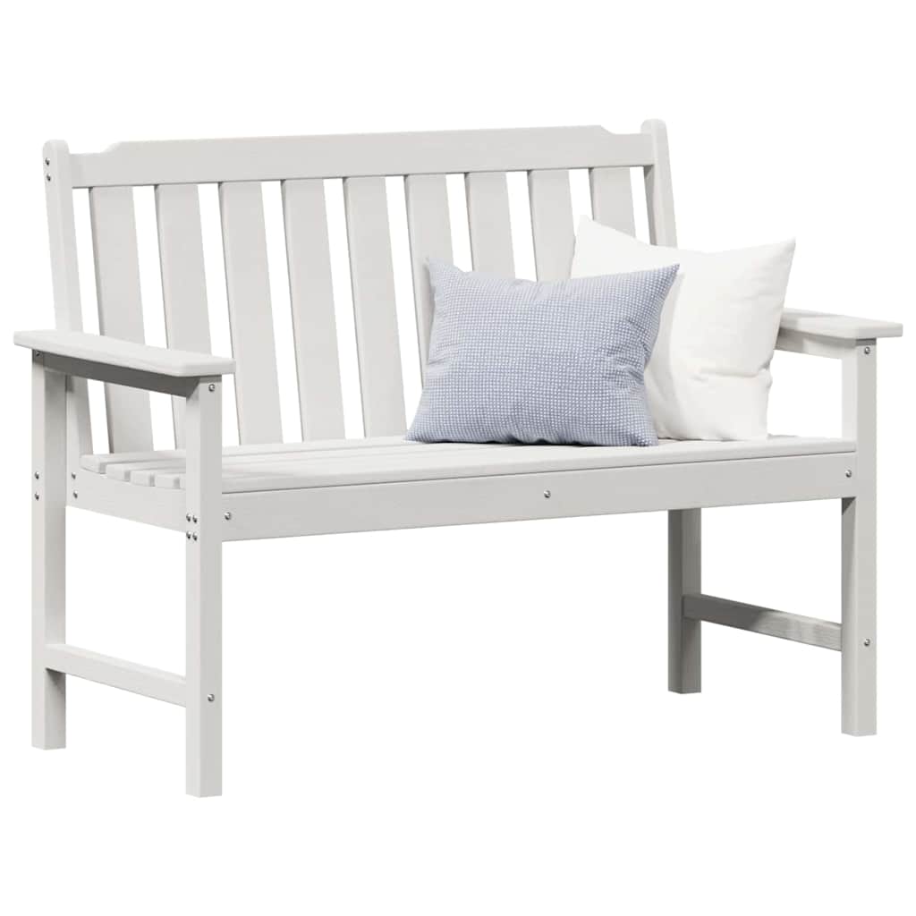 vidaXL Garden Bench White 120 x 59 x 88 cm HDPE
