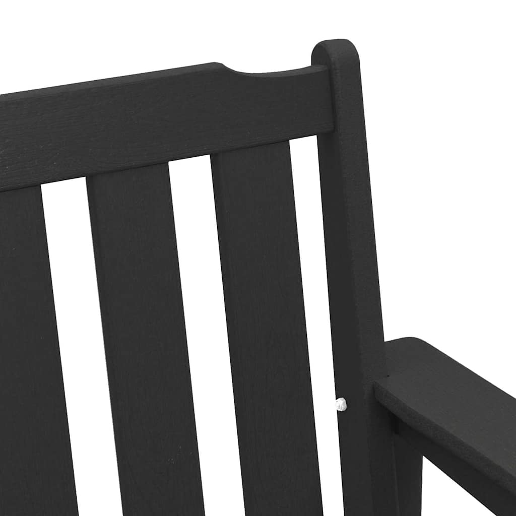 vidaXL Garden Bench Black 120 x 59 x 88 cm HDPE