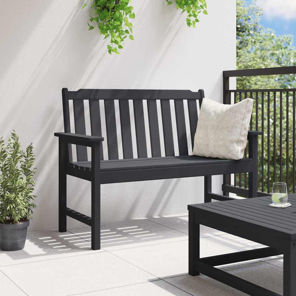 vidaXL Garden Bench Black 120 x 59 x 88 cm HDPE