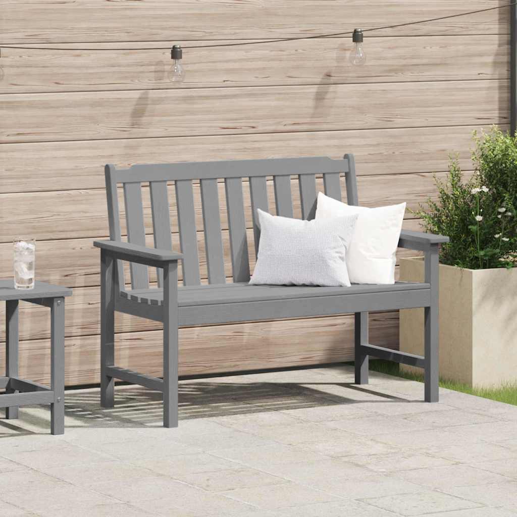 vidaXL Garden Bench Light Grey 120 x 59 x 88 cm HDPE