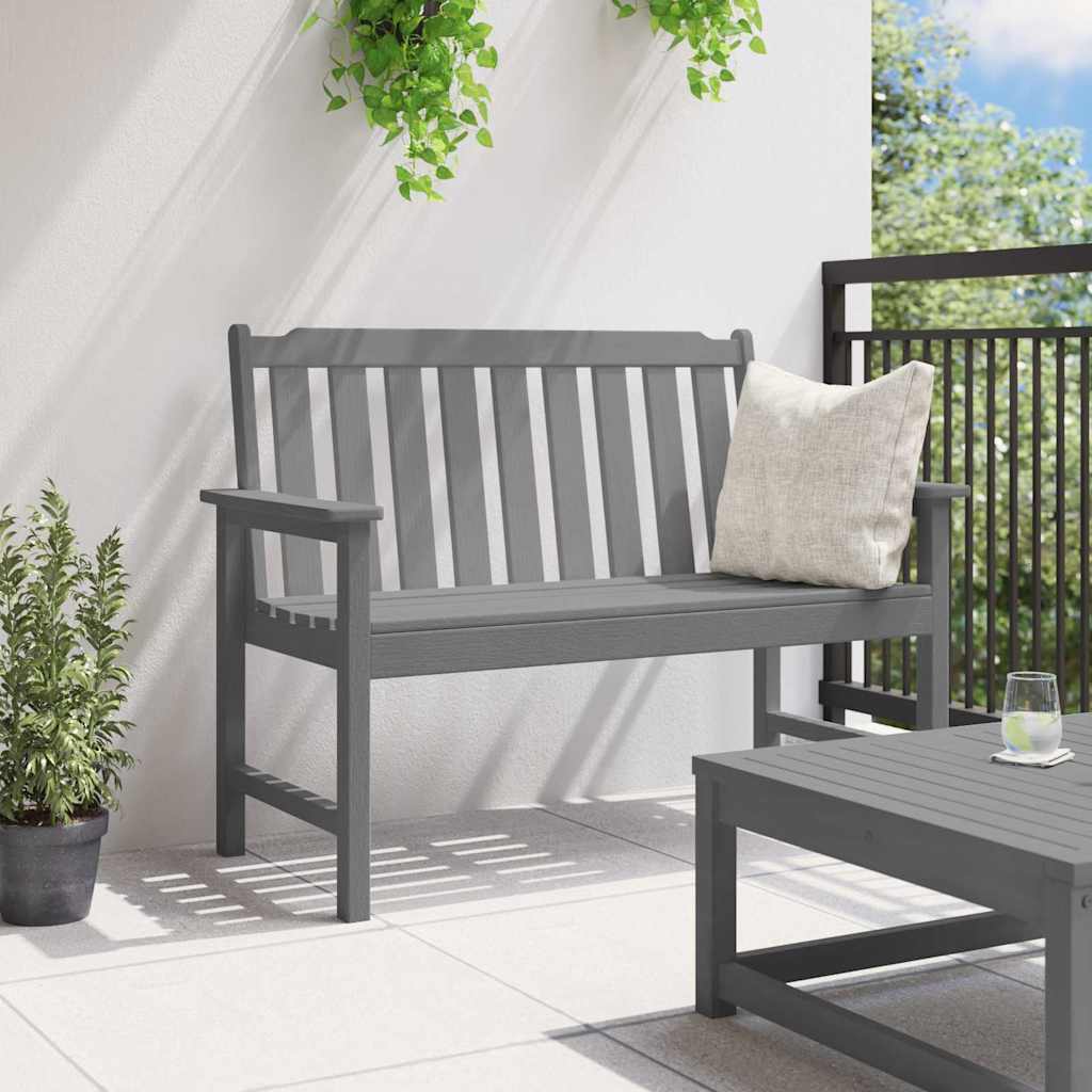 vidaXL Garden Bench Light Grey 120 x 59 x 88 cm HDPE
