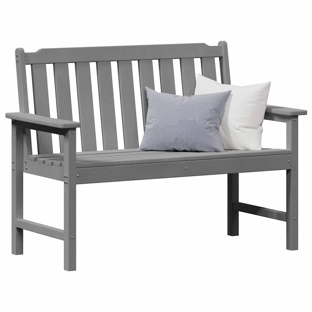 vidaXL Garden Bench Light Grey 120 x 59 x 88 cm HDPE