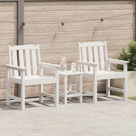 vidaXL Garden Dining Chair 2 pcs White HDPE