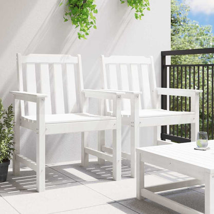 vidaXL Garden Dining Chair 2 pcs White 65.5 x 59 x 88 cm HDPE