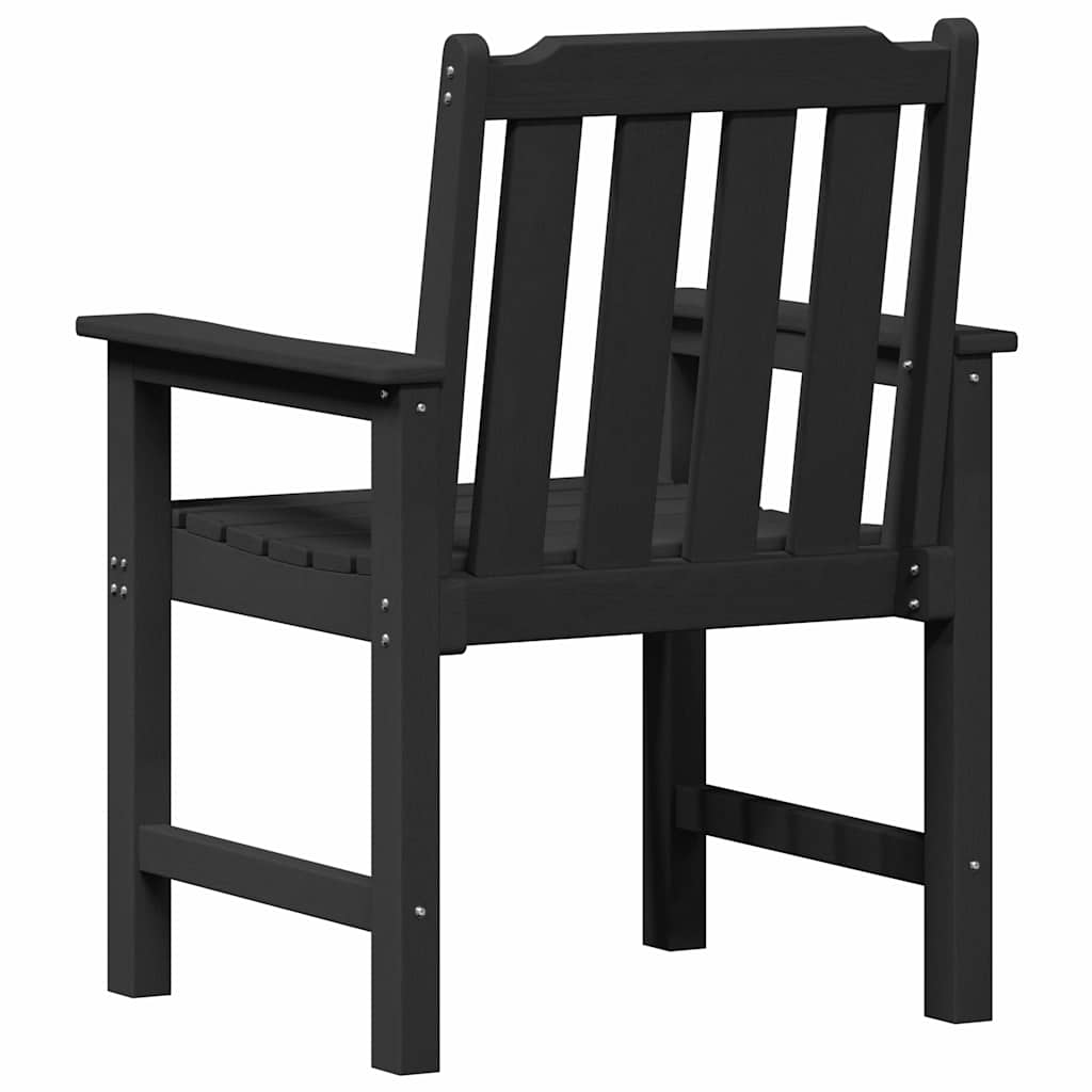 vidaXL Garden Dining Chair 2 pcs Black 65.5 x 59 x 88 cm HDPE