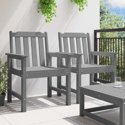 vidaXL Garden Dining Chair 2 pcs Light Grey 65.5 x 59 x 88 cm HDPE