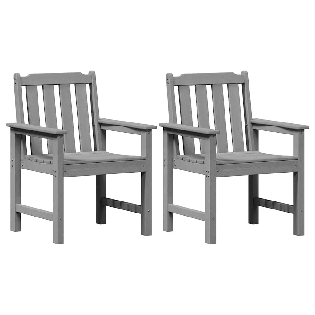 vidaXL Garden Dining Chair 2 pcs Light Grey 65.5 x 59 x 88 cm HDPE