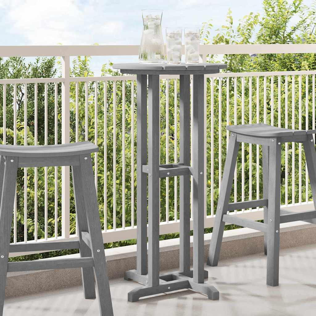 vidaXL Bar Table Light Grey 55 x 55 x 107 cm Polyethylene
