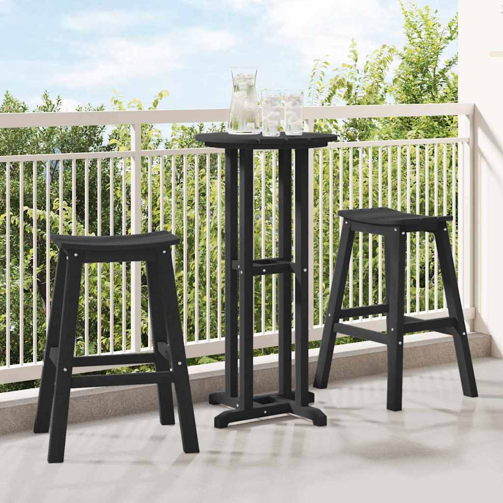 vidaXL Bar Stool 2 pcs Black 52 x 43 x 73.5cm HDPE