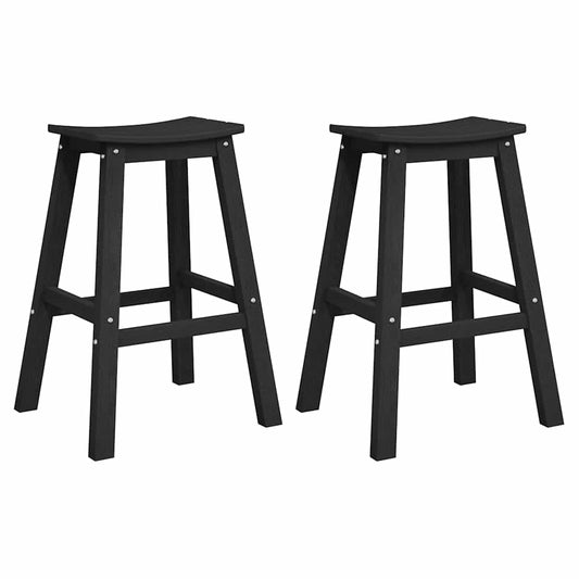 vidaXL Bar Stool 2 pcs Black 52 x 43 x 73.5cm HDPE