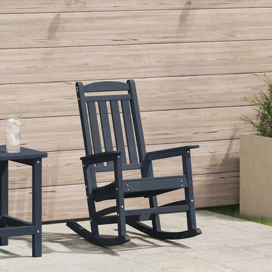 vidaXL Garden Rocking Chair Navy Blue HDPE