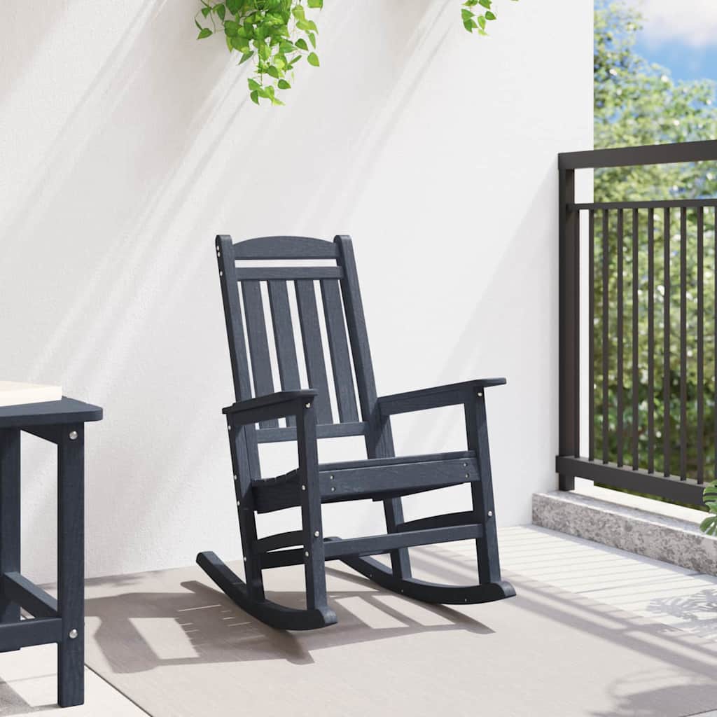 vidaXL Garden Rocking Chair Navy Blue 92 x 70 x 108cm HDPE