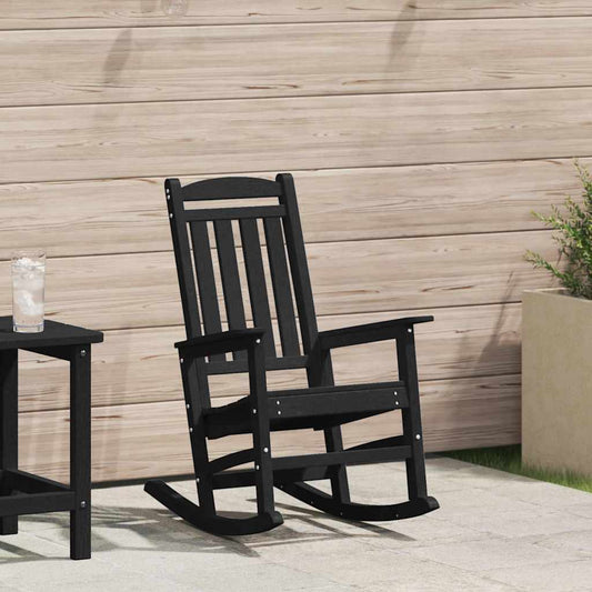 vidaXL Garden Rocking Chair Black HDPE
