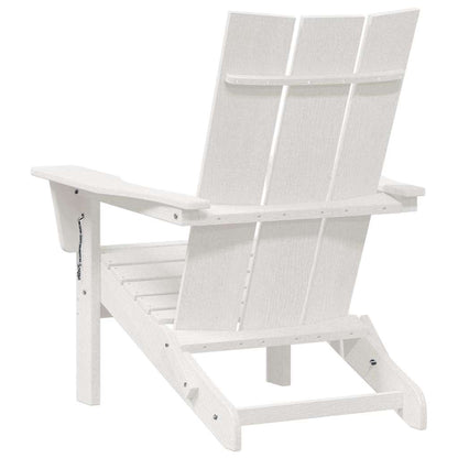 vidaXL Folding Adirondack Chair White 80.5 x 74.5 x 92 cm HDPE