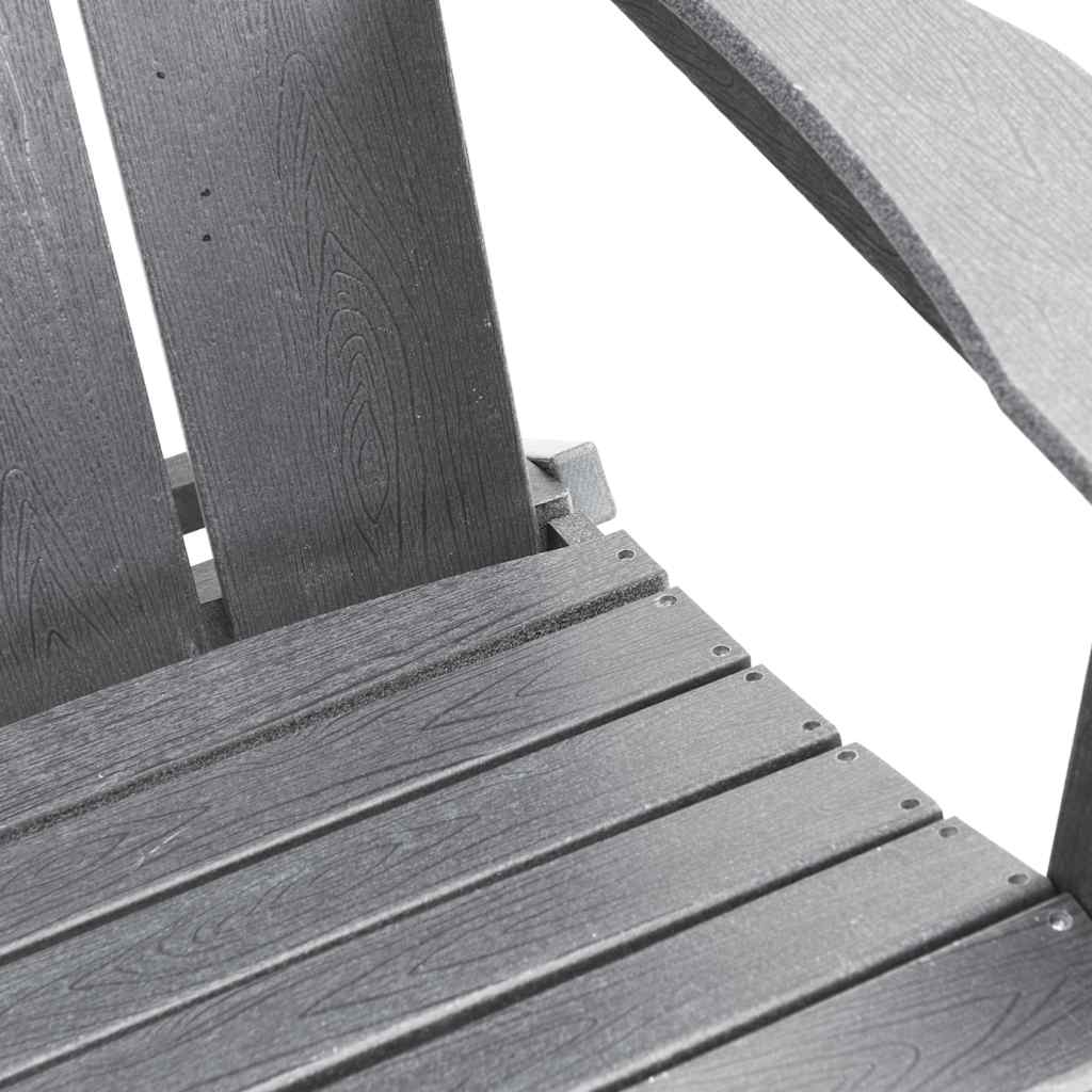 vidaXL Folding Adirondack Chair Light Grey 80.5 x 74.5 x 92 cm HDPE