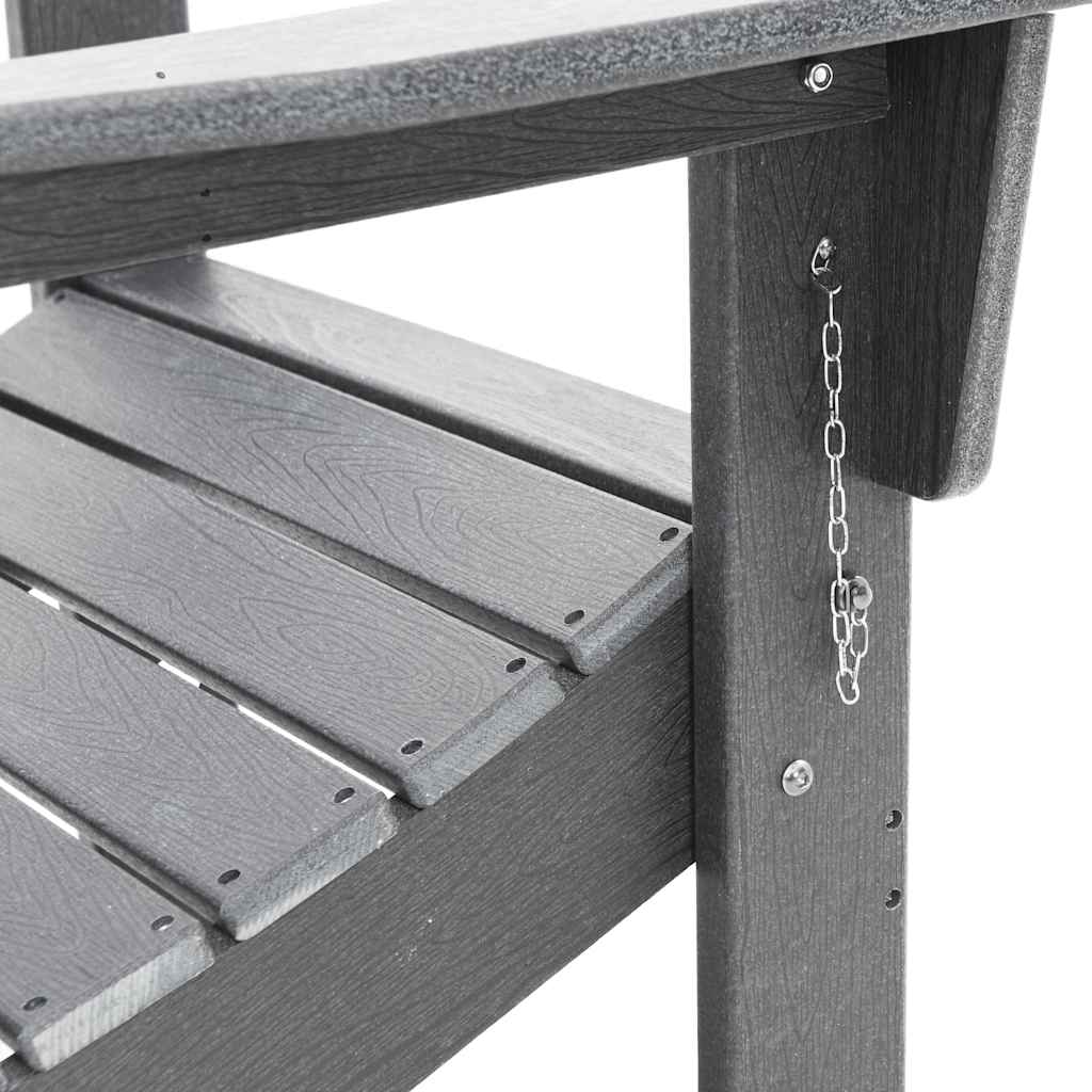 vidaXL Folding Adirondack Chair Light Grey 80.5 x 74.5 x 92 cm HDPE