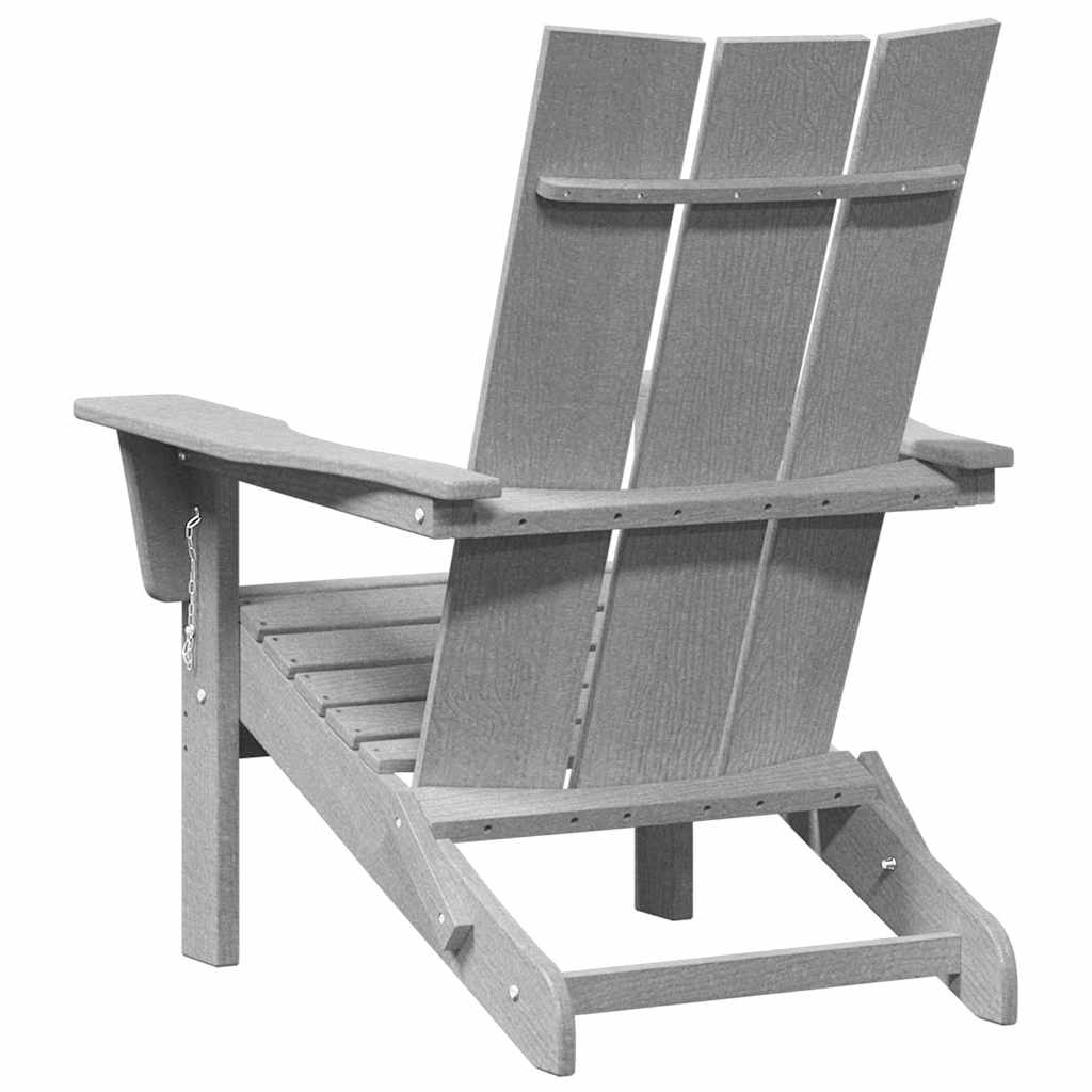 vidaXL Folding Adirondack Chair Light Grey 80.5 x 74.5 x 92 cm HDPE