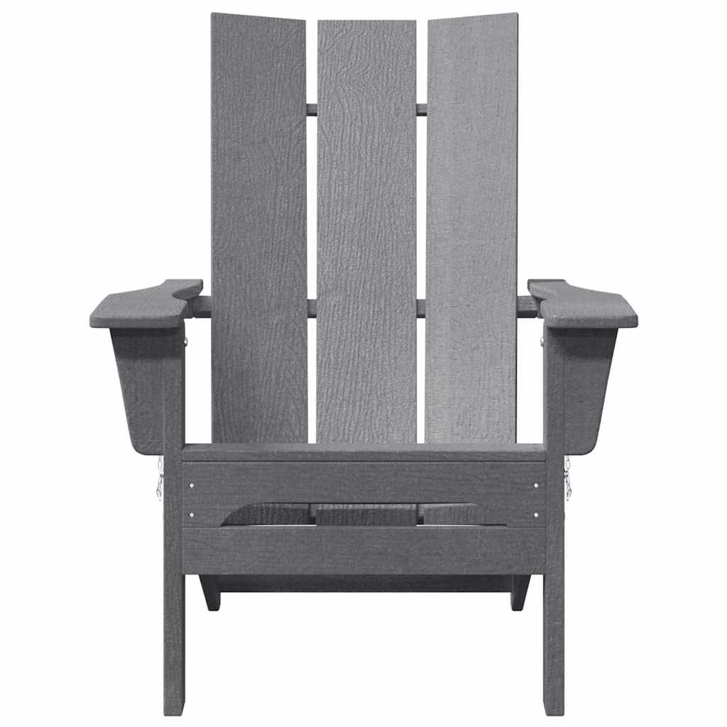 vidaXL Folding Adirondack Chair Light Grey 80.5 x 74.5 x 92 cm HDPE