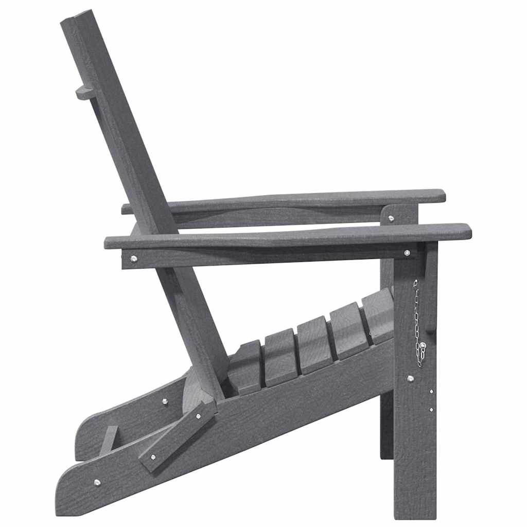 vidaXL Folding Adirondack Chair Light Grey 80.5 x 74.5 x 92 cm HDPE