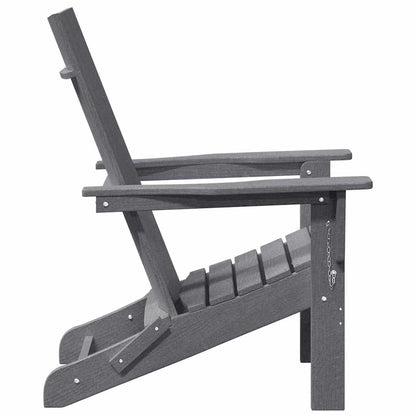 vidaXL Folding Adirondack Chair Light Grey 80.5 x 74.5 x 92 cm HDPE