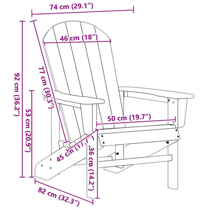 vidaXL Adirondack Chair Black 82 x 74 x 92 cm HDPE