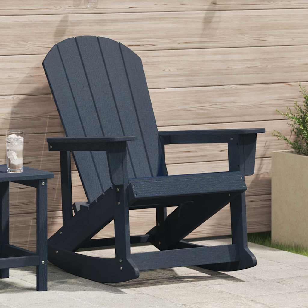 vidaXL Adirondack Rocking Chair Navy Blue 92 x 73.5 x 92 cm HDPE