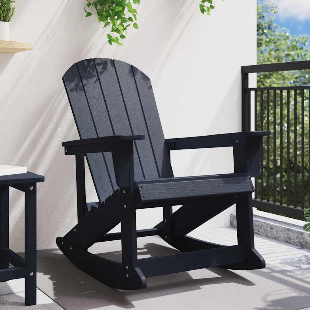 vidaXL Adirondack Rocking Chair Navy Blue 92 x 73.5 x 92 cm HDPE