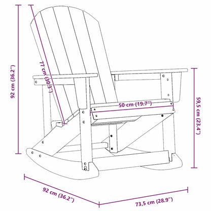 vidaXL Adirondack Rocking Chair Navy Blue 92 x 73.5 x 92 cm HDPE