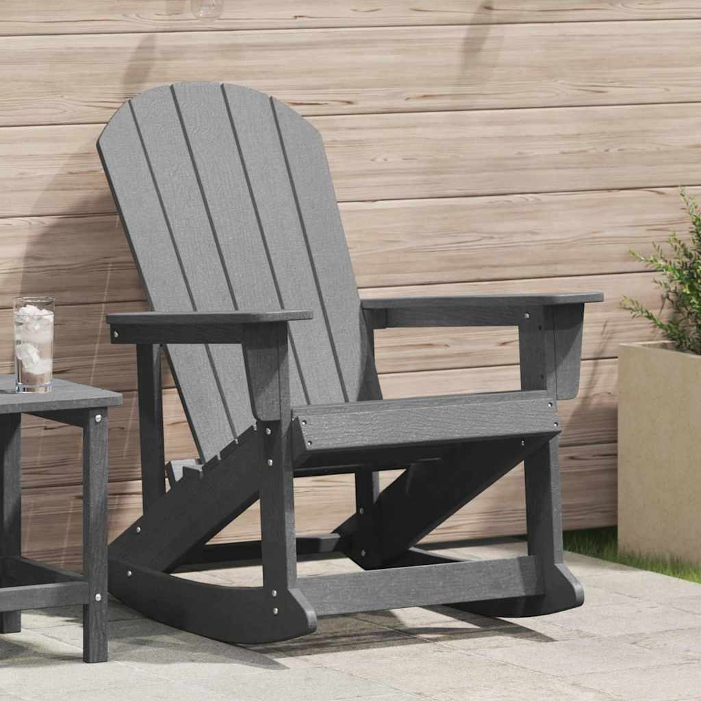 vidaXL Adirondack Rocking Chair Light Grey HDPE