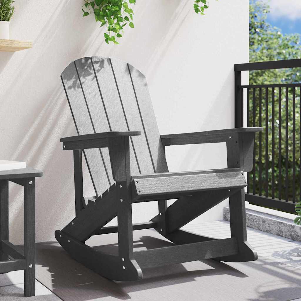 vidaXL Adirondack Rocking Chair Light Grey HDPE