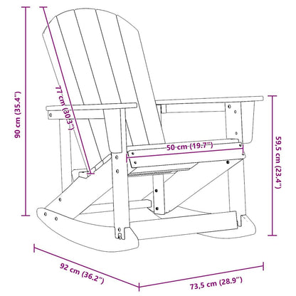 vidaXL Adirondack Rocking Chair Light Grey HDPE