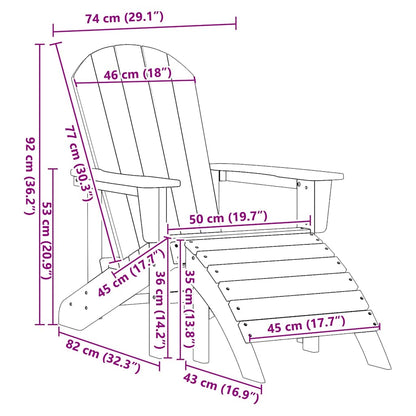 vidaXL Adirondack Chair Navy Blue 82 x 74 x 92 cm HDPE