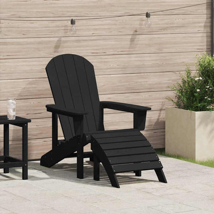 vidaXL Adirondack Chair Black 82 x 74 x 92 cm HDPE