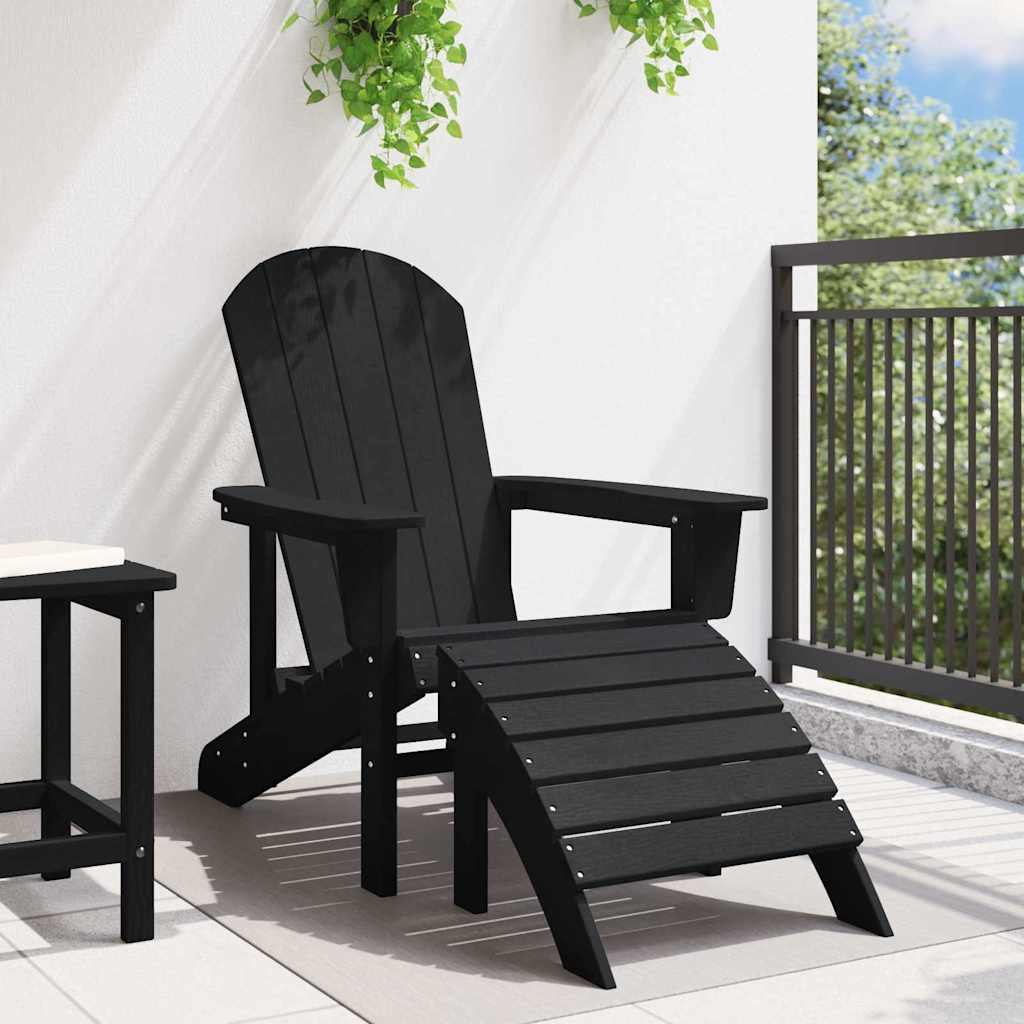 vidaXL Adirondack Chair Black 82 x 74 x 92 cm HDPE