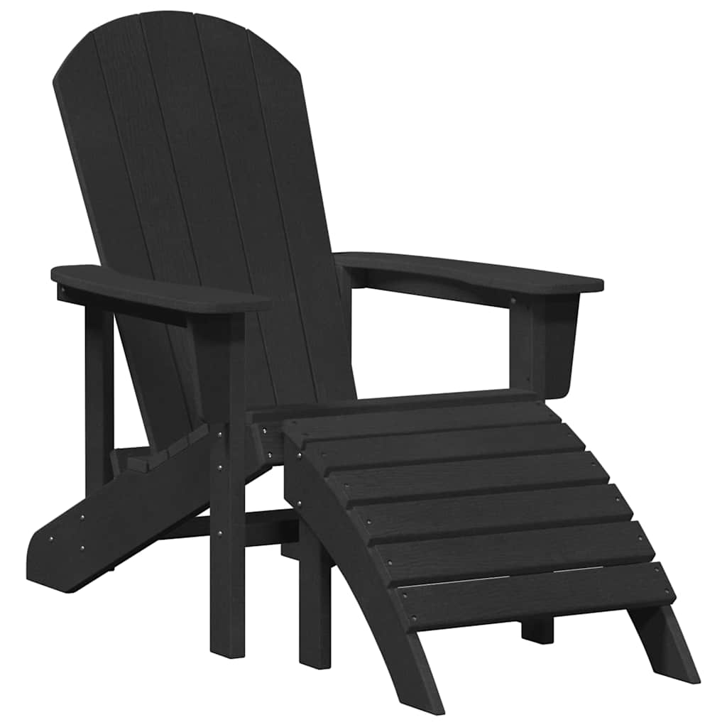 vidaXL Adirondack Chair Black 82 x 74 x 92 cm HDPE